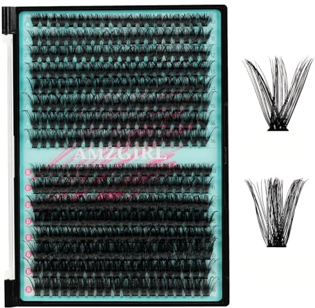 Lash Clusters 320Pcs 70D 90D D Curl Individual Wispy Lashes Cluster for DIY Cluster Eyelash Extensions at Home for Beginners (Mix10-16mm)