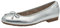 Tamaris Women's Comfort Damen Ballerinas aus Leder mit Schleife Ballet Flat, Silver, 4 UK