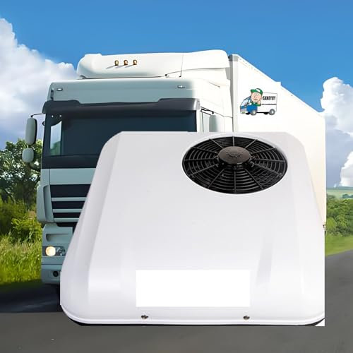 SXHEYUY Climatisation 12V/24V, Climatisation Camion 12V, Climatisation Camping-Car avec Refroidissement Et Chauffage, Climatisation pour Camping-Car, Ventilateur Tracteur Caravane,Blanc,12v