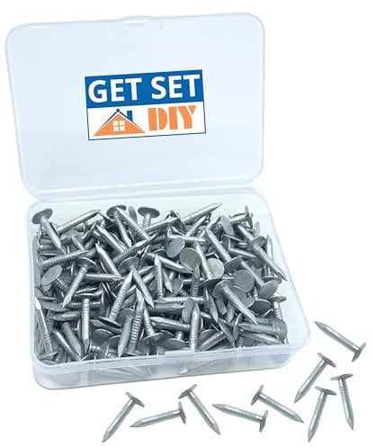 Clavos galvanizados de 20 mm (paquete de 150) – Clavos de fieltro de cabeza extra grande para techo de cobertizo, tachuelas de fieltro resistentes para asegurar el fieltro del techo del cobertizo en