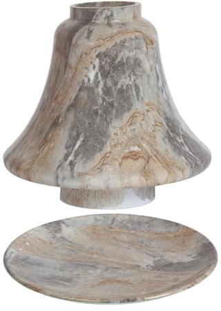 Aroma Candle Accessories Jar Candle Shade with Tray Plate Set Glass Grigio Marble Effect Home Decor