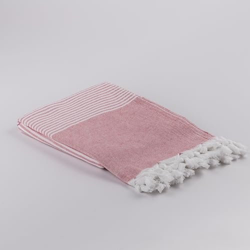 LUCIDUS 100x180 cm Strandtuch Hamamtuch Saunatuch Badetuch Picknickdecke Saunahandtuch Strandhandtuch 100% Baumwolle, Damen&Herren Extra Leicht (Ephesus Drache Rot)