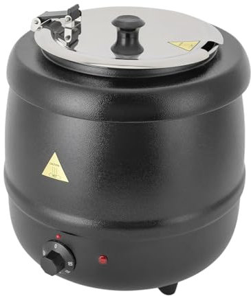 Suppentopf elektrisch 10 Liter Suppenkessel mit herausnehmbarem Edelstahl Einsatz, 35-80°C regelbar Thekentopf Gastro Suppenwärmer für Buffet Catering Gastro und Party