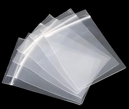 ezkart| 100x Strong Resealable Zip Lock Bags | Reusable Clear Plastic Bags | Ideal for Food Storage Jewellery Medicine (100, 10 x 14 Inch)