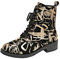 Generico Anfibi Donna Platform Tronchetti Donna con Tacco Stivali con Cerniera Laterale per Donna Stivaletti alla Caviglia Stivali Corti Scarpe Singole per Scarpe Pioggia Donna Stringate (Gold, 35)