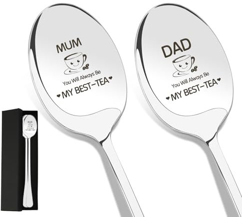 Fathers Day Daddy Gifts for Mum and Dad Father's Day Ideas Birthday Gifts for Father Mummy Mums for Daddy Dads Coffee Tea Lovers Spoon Presents for Mum Dad Gifts from Daughter Son