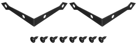 sourcing map Dekorative Eckwinkel, 7,4 x 7,4 x 1,5 cm, Metall-Eckschutz, rechtwinklige Halterung mit Schraube für Möbel, Holzkisten, Schwarz, 2 Stück