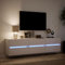 IKAYAA Mueble TV Suspendido con iluminación LED 180x31x45 cm Mesa TV Flotante Mueble TV Colgante Mueble de Salón Suspendido con Compartimiento con 6 Cajones Blanco