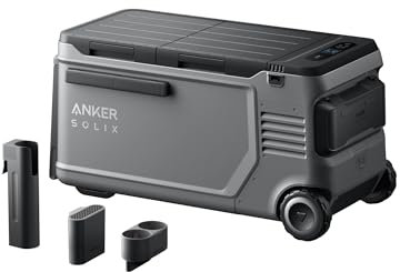Anker SOLIX EverFrost 2 58L Akku-Kühlbox + Roadtrip-Set, Tragbarer Mini-Kühlschrank, 288Wh Akku, AC/DC oder Solarenergie, Für Camping, Reisen, Angeln (Nur 1 Akku im Lieferumfang)