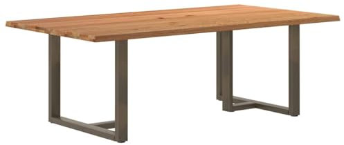 vidaXL Esstisch mit Baumkanten 220x120x74 cm Massivholz Eiche Rechteck, Küchentisch, Restauranttisch, Tisch Restaurant, Esszimmertisch, Bistrotisch