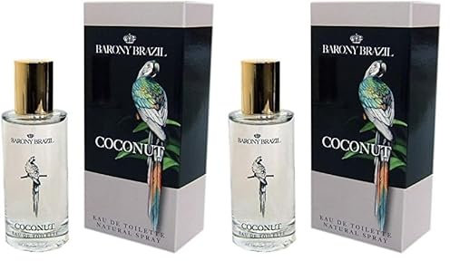 Village Cosmetics Parfüm Eau de Toilette Barony Brazil Coconut 50 ml (exotischer Duft, Urlaubsduft, dezent) 152001 (Packung mit 2)