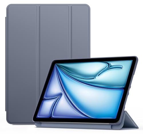 Custodia per iPad Air 11-inch M3 (2025) /M2 (2024)/ iPad Air Cover 5th /4th Generation 10.9 Inch, Copertura Posteriore Flessibile TPU con Supporto per Matite, Trifold Stand