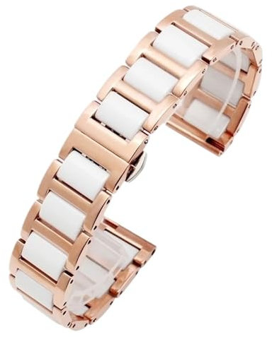 CKAKZTPTEV Bracelet connecté de sport à libération rapide en métal et céramique(Rose gold white,20mm)