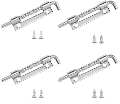 Zangc 304 Stainless Steel Flat Pin Spring Hinge Latch Length 86mm/3.38 Inches for Distribution Box and Server Cabinet Spring Loaded Lock Pin Hinge 4PCS