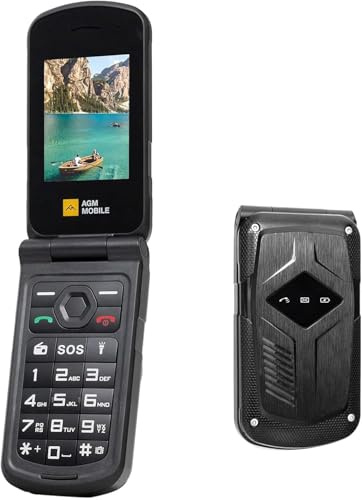 AGM M10 Seniorenhandy Klapphandy ohne Vertrag 4G,1200 mAh Akku,IP68 IP69K wasserdicht stoßfest,2,4 Zoll Display,Dual SIM Tastenhandy,FM Radio Taschenlampe Robustes Telefon