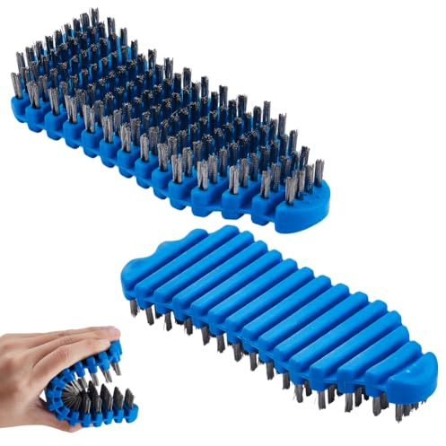 AHANDMAKER Barbell Brush for Cleaning Weighted Bars, TPE and Steel Wire Bristle Barbell Cleaning Brush Scrubber Weightlifting Bar Flexible Cleaner for Athletic Gym Equipment Maintenance