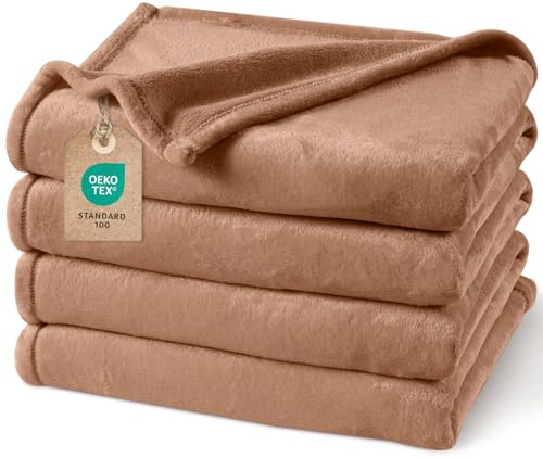 PHF Kuscheldecke Flauschig Fleecedecke 150x200cm - Oeko-Tex Weich Warm Wohndecke, 1PC Decke Blanket für Couch Sofa Bett, Tagesdecken & Kuscheldecken, Sofa überwurfdecke, Ton