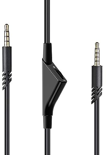 Alomejor Gaming-Headset-Audiokabel, 2 M, Einstellbare Lautstärke, Stereo-Verlängerungskabel für Astro A10, A40, A30, Langlebig für Gamer
