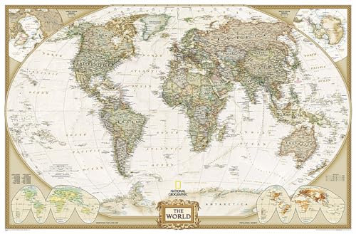 Executive Weltkarte, politisch, Grossformat, laminiert: 1:22445000: Political Map (National Geographic Reference Map)