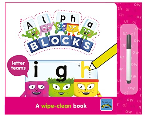 Alphablocks Letter Teams: A Wipe-Clean Book Includes a Free Pen! Ideal for Preschool Ages 3-6, Practice Reading and Phonics with the Alphablocks (Numberblock Wipe Clean Titles)