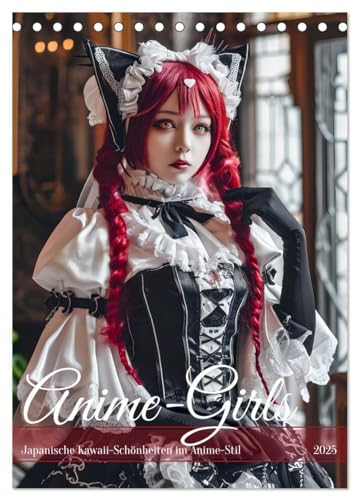 Anime-Girls - Japanische Kawaii-Schönheiten im Anime-Stil (Tischkalender 2025 DIN A5 hoch), CALVENDO Monatskalender