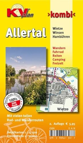 Allertal (Winsen, Wietze, Hambühren), KVplan, Radkarte/Wanderkarte/Stadtplan, 1:30.000 / 1:12.500: Gemeindepläne mit Freizeitkarte 1:30.000 incl. Radrouten und Wanderwege