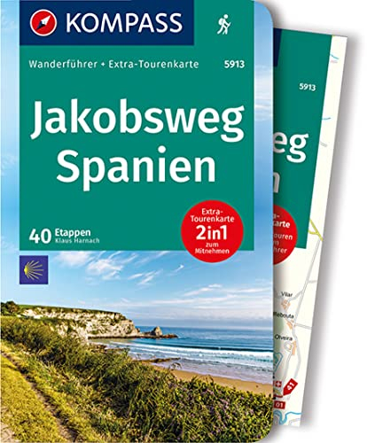 KOMPASS Wanderführer Jakobsweg Spanien, 40 Etappen: mit Extra-Tourenkarte, GPX-Daten zum Download