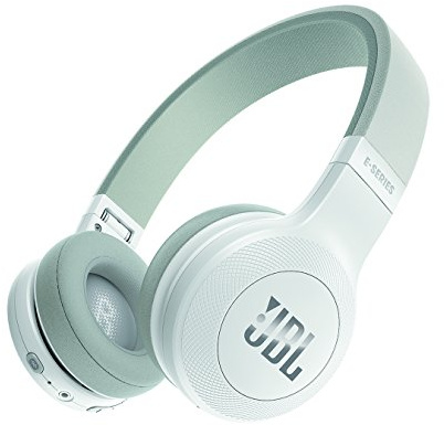JBL E45BT Corrispondente a Bluetooth, cuffie wireless, corrispondenti a un multi-punto, spegnimento stretto tipo sull'orecchio, con un pulsante telecomando con microfono, bianco