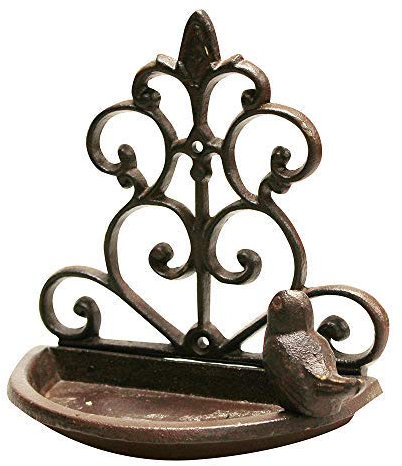 Homezone Cast Iron Bird Feeders For Small Birds Heavy Duty Wall Mounted Bird Feeder Weatherproof Metal Outdoors Wildlife Seed Peanut Mealworm Feeder Birdbaths & Supports For Garden Decorations