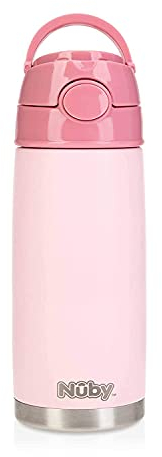 Nuby Pastel Pink Stainless Steel Travel Mug 420ml 3 Years+