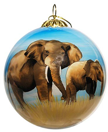 Art Studio Company Geblasenes Glas, Weihnachtsdekoration, Elefant, inklusive Geschenkbox