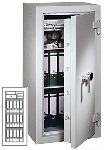 Müller Safe EN 1-140 Wertschutztresor, Mechanisches Kombinationsschloss ZKS anstatt des Doppelbartschlosses, Grad 1 nach EN 1143-1, H140xB60xT56 cm, 265 kg