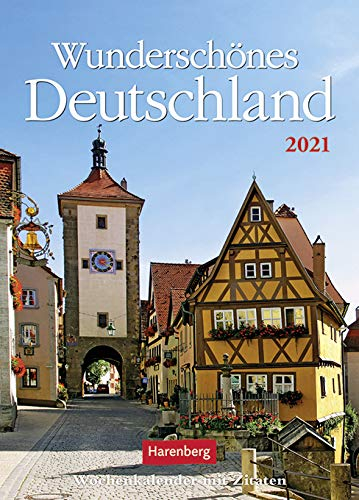 Wunderschönes Deutschland - Kalender 2021 - Harenberg-Verlag - Wochenkalender mit Zitaten und Platz zum Eintragen - 17 cm x 22,8 cm