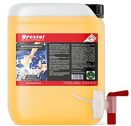 BRESTOL® Autoshampoo 25 Liter Konzentrat mit Auslaufhahn 61 mm - Autowäsche Abperleffekt Abperl-Effekt geeignet für Foam Master Schaumsprüher Schaumsprühgerät oder manuelle Fahrzeugwäsche