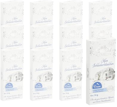 Dehner Premium Lovely Katzensnack, Leckerli Creme glutenfrei, für ausgewachsene Katzen, Thunfisch, 72 x 14 g (1 kg)