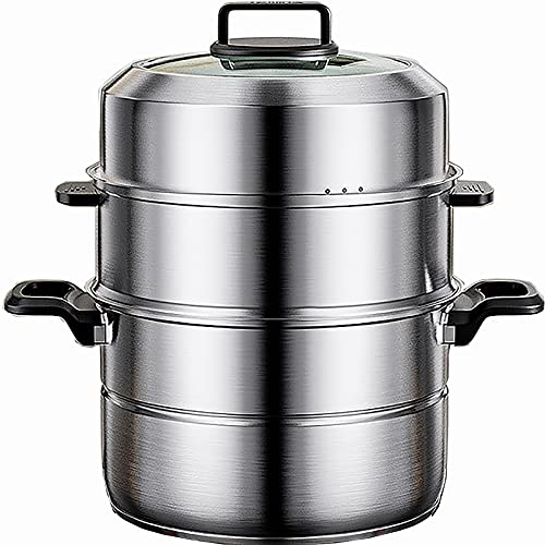 Vapor/olla de sopa 304 acero inoxidable espesado vaporizador de vaporizador de vapor de vaporero cocina industrial de inducción cocina de gas (Size : 32cm)