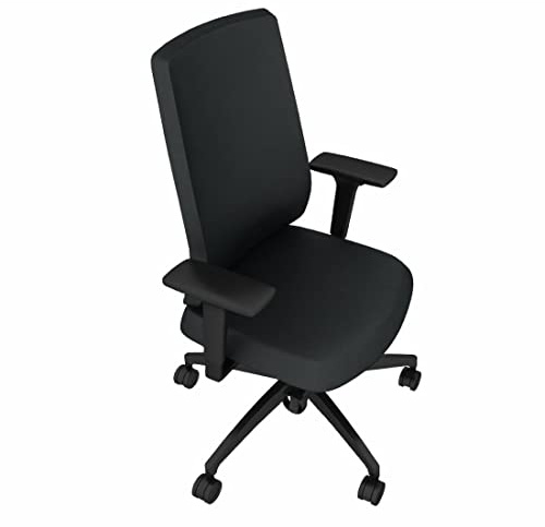 Dauphin Indeed nachhaltiger Bürostuhl, Individualisierbar, ergonomisch, leichtes Gewicht (Polo: Schwarz, Vollpolster)