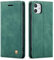 QLTYPRI Hülle für iPhone 11, Vintage Dünne Handyhülle mit Kartenfach Geld Slot Ständer PU Ledertasche TPU Bumper Wallet Case Flip Schutzhülle Kompatibel mit iPhone 11 - Grün