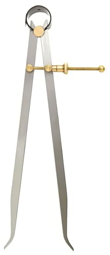 Brass Precision Spring Divider Caliper,Spring Calipers Measuring Tool,Carbon Steel Inside Spring Outside Divider Caliper Compass Set for Mechanical Marking and Leathermaking Fields (300mm)