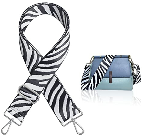 PANMAY Verstellbarer Schultergurt,5CM Breit Schulterriemen Taschengurt,Längenverstellbarer 75-135cm schultergurt für taschen für Schultertasche Tragetaschen und Handtaschen,Karabiner in Silber