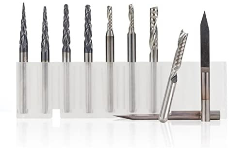 10 unids carburo extremo molino grabado bits conjunto CNC router bits 3.175mm fresa