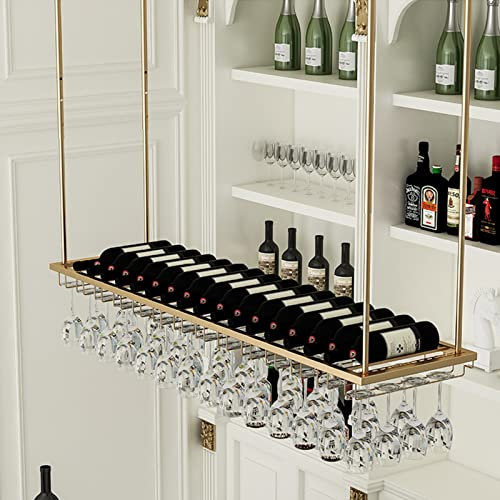 Deckenregal Hängend Küche Bar Deckenregal Hängende Lagerregale Deckenverzierung Weinflasche Wein Glashalter, Weinregale Decke Hängen Champagner Stemware Gläser Racks Bar Schmiedeeisen Lagerregal Küche