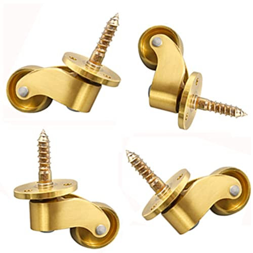 BIRLD 1 Zoll Rollen Aus Massivem Messing, Gewinderollen Antik-Vintage-Effekt Möbelrollen Mit Schrauben, Transportrollen Für Klavierfüße,Sofas (Color : 4XB)