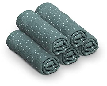 ULLENBOOM ® Mulltuch Baby 5er Set Salbeigrün, Spucktücher Baby aus 100% OEKO-TEX Baumwolle, Made in EU, 65x65 cm - Musselin Tücher ideal als Mullwindeln und Moltontuch für Baby, Für Jungen und Mädchen