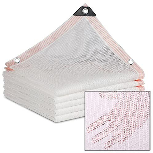 YHBZ Sonnenschutznetz,Sunblock Schattierungsnetz Weiß,Langlebige Schatten Mesh Tarp,Markise Rechteckig,für Terrassengarten Pergola Gewächshaus Pflanzen,45-50% Uv-Schutz,6x7m(20 * 23ft)-White