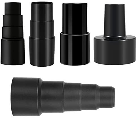 5 Pieces Universal Vacuum Cleaner Power Tool Dust Extraction Hose Adaptor, 2-1/2 Inch to 1-1/4 Inch; 1-1/4 Inch to 1-3/8 Inch to 1-1/2 Inch; 1-3/8 Inch to 1-1/4; 32mm to 35mm; 32mm to 45mm