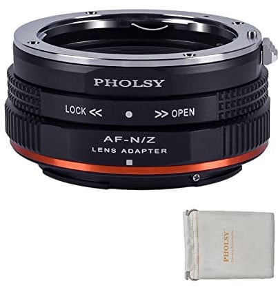 PHOLSY AF-Z Adattatore Lente con Ghiera Diaframma Compatibile con Obiettivi Sony A/Minolta AF e Corpo Fotocamera Nikon Z, Z fc, Z30, Z9, Z8, Z6, Z7, Z5, Z50 (Nota: NON ADATTO per Z6 II e Z7 II)