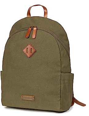 DRAKENSBERG Canvas Rucksack 'Nala' für Damen und Herren - nachhaltig handgemacht für Schule und Arbeit, 15L - Oliv-Grün, DR00131