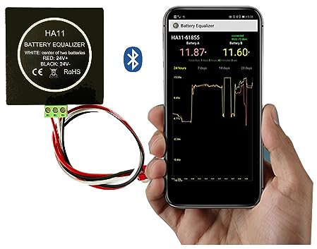 SHYISY Battery Voltage Balancer 24V Battery Equalizer 48V Battery Balancer Equalizer For Lead Acid GEL Lithium Battery (Color : HA11-APP)