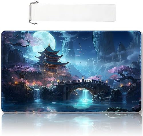 Hochwertig genähte MTG Spielmatte mit Zonen und Rutschfester Gummirückseite - TCG Spielmatte für MTG und andere Kartenspiele - farbenfrohes Design mit Vintage-Optik und Haptik (DKT